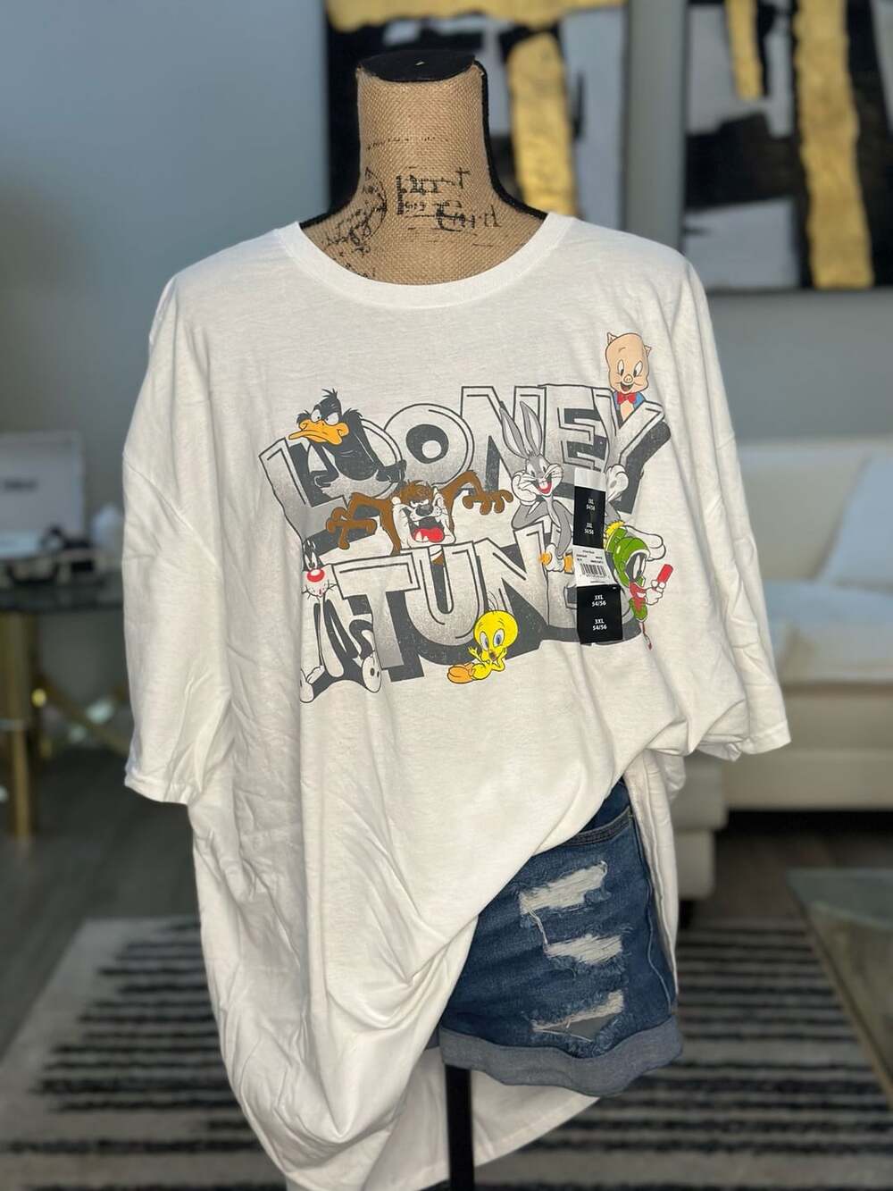 Looney Tunes T-Shirt Size 3XL White Whole Squad Graphic Tee